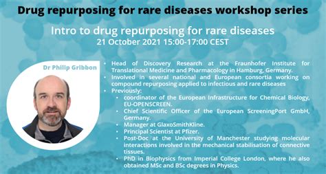 Drug Repurposing For Rare Disease Workshop Series Part 1 Ejp Rd