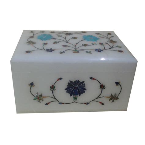White Marble Inlay Jewelry Box At Rs 850piece In Agra Id 19009787748