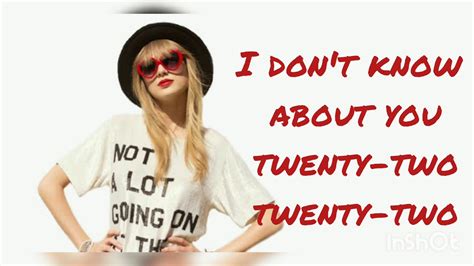 22 By Taylor Swift Lyrics Youtube