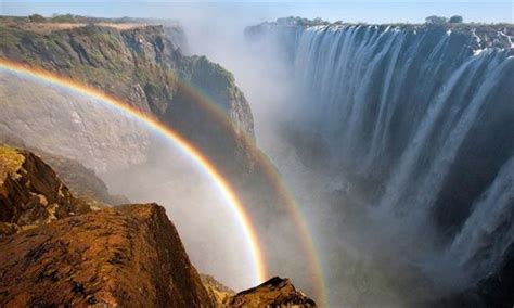 Beautiful Rainbows Above Victoria Falls Global Times
