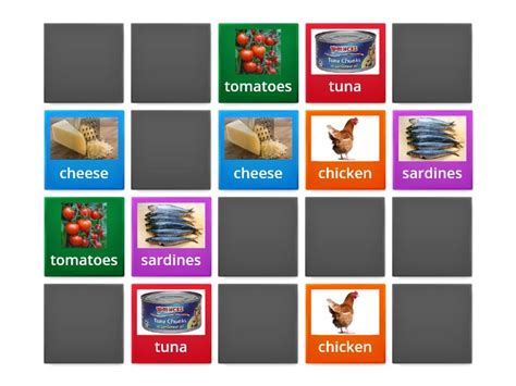 Incredible English Level 2 Unit 6 Food Vocabulary Matching Pairs