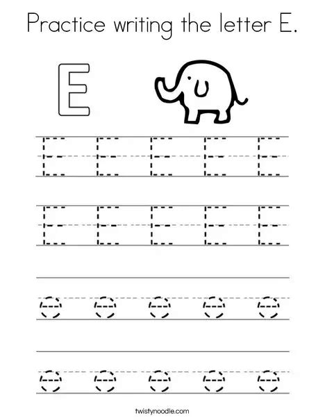 Free Printable Letter E Worksheet Preschool