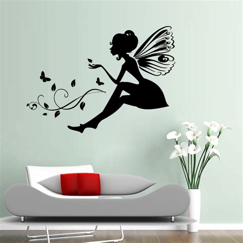 Aw9065 Fairy Silhouette Angel Wall Sticker Decal Home