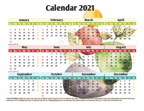 2021 Federal And State Holidays Th2021