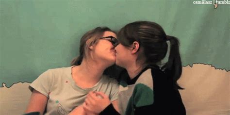 girls kiss find and share on giphy