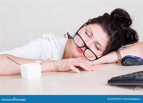 Tired Sleeping Woman In Office Stock Photo Image Of Businesswoman