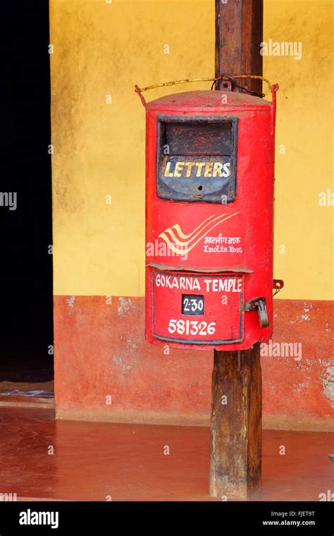 Indian Post Box Outside The Temple In Gokarna India Stock Photo Alamy