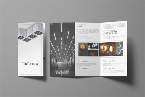 Lighting Tri Fold Brochure By Crazyowl On Creativemarket Yearbook