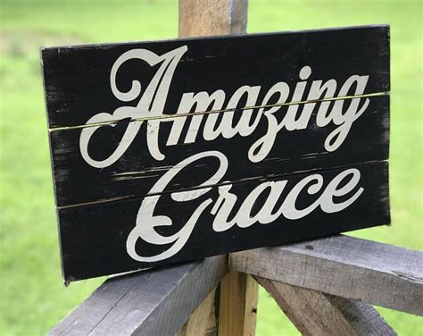Amazing Grace Amazing Grace Wood Sign Rustic Wood Sign Christian