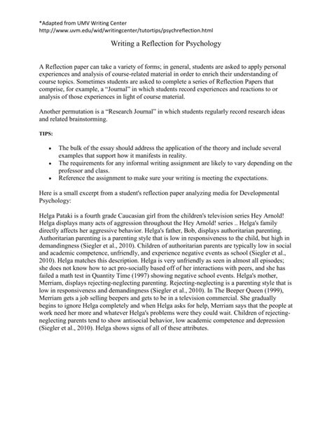 Individual Psychology Reflection Essay Example