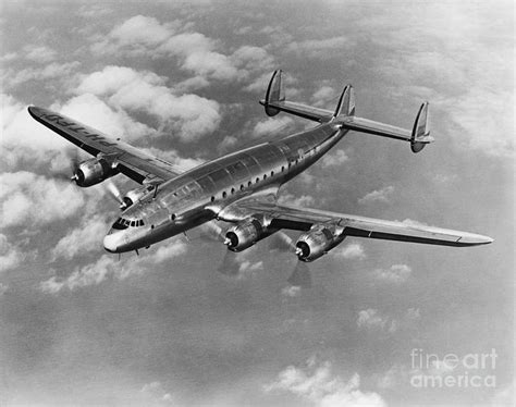 A Lockheed Constellation In Flight 1950 Lockheed Constellations