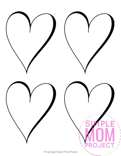 Free Printable Small Heart Shape Templates Simple Mom Project