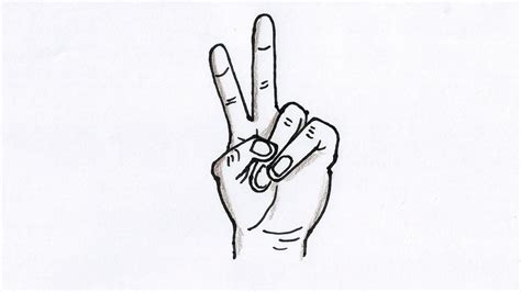 How To Draw A Peace Sign Hand Drawing Easy Youtube