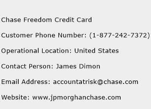Chase is the largest commercial bank offering online banking, mortgages, commercial and personal banking, auto loans and savings accounts. Chase Freedom Credit Card Number | Chase Freedom Credit Card Customer Service Phone Number ...