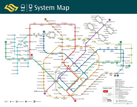 Map Of Singapore Metro Metro Lines And Metro Stations Of Singapore