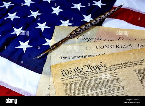Us Constitution With Bill Of Rights And Declaration Of Independence On