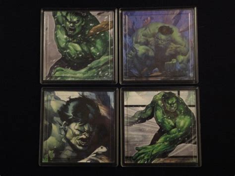 Incredible Hulk Repurposed Comic Drink Coaster Set By Epicbuttons