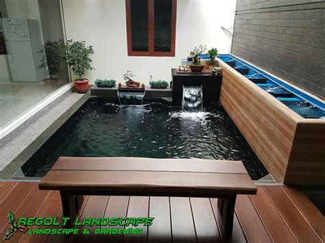 Pilihan yang tepat bila ingin menaruh kolam ikan di area teras rumah. Kolam Ikan Koi Minimalis - InfoAkuakultur.com