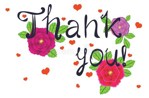 Floral Thank You Card With Beautiful Realistic Pink Camellia Flowers