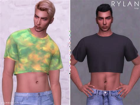 Plumbobs N Fries Rylan Top Tops Sims 4 Clothing Clothes