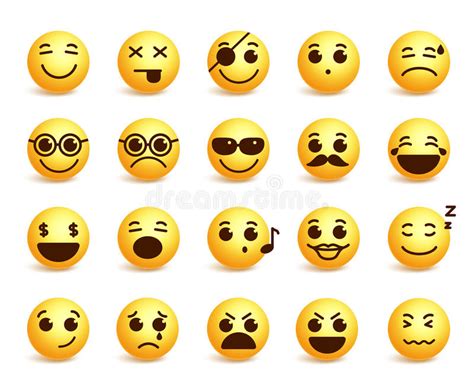 El Smiley Hace Frente Al Grupo De Caracteres Del Emoticon Del Vector