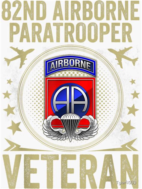 82nd Airborne Paratrooper Veteran T Shirt Sticker For Sale By