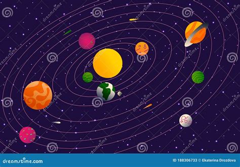 El Sistema Solar Ilustraciones Vectoriales De Los Planetas Del Sistema