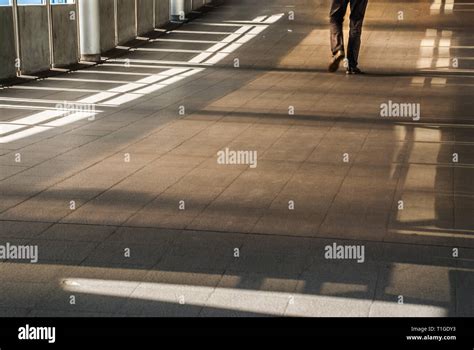 Bangkok Sidewalk Walkway To Bts Suitable For Background Images Stock