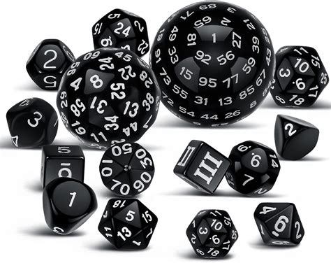 Buy 15 Pieces Complete Polyhedral Dnd Dice Set D3 D100 Spherical Rpg