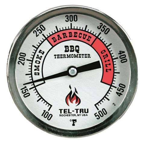 Tel Tru Bq300 Bbq Grill And Smoker Thermometer Aluminum 3 Dial W 6
