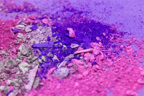 Pinkpurpleblue And Silver Powder Eyeshadow Isolated On A Purple