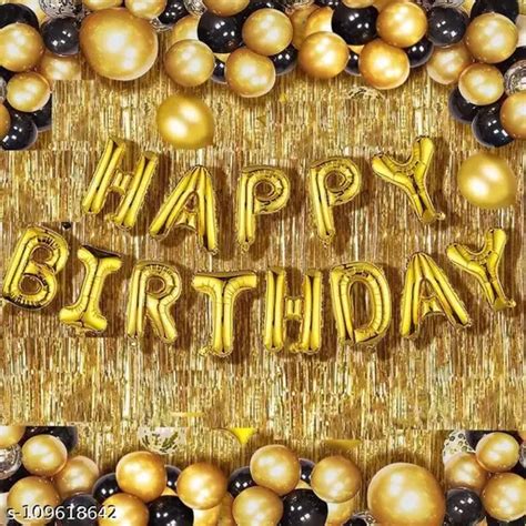 Happy Birthday Decoration Combo Set Items Happy Birthday Foil Letter Balloon Banner
