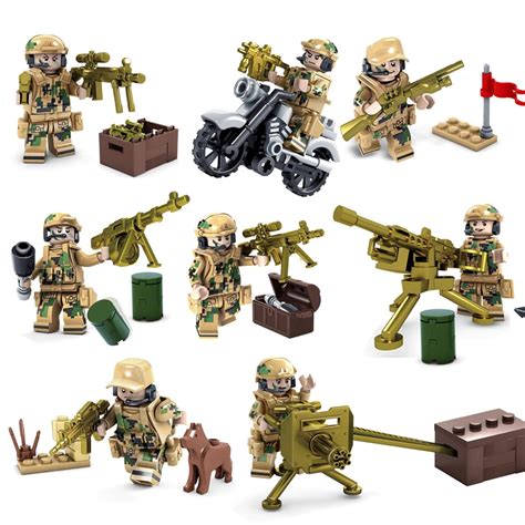 8pcs Military Field Soldiers Set Bricks Building Blocks Compatible
