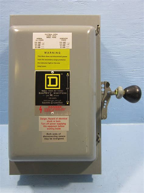 Square D 82253 Double Throw Safety Switch 100 Amp 240v Manual Transfer