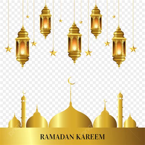 Gambar Siluet Simbol Ramadhan Mubarak Dan Elemen Hiasan Perayaan