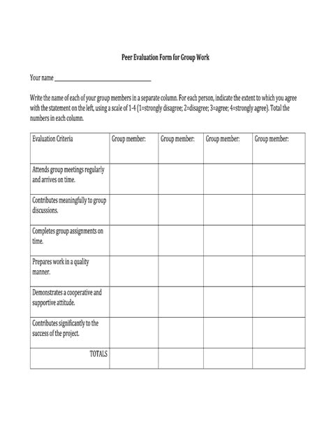 Peer Evaluation Form Template Fill Out And Sign Printable Pdf