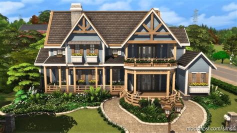 The Sims 4 Familiar Country House NO CC Mod ModsHost Sims 4