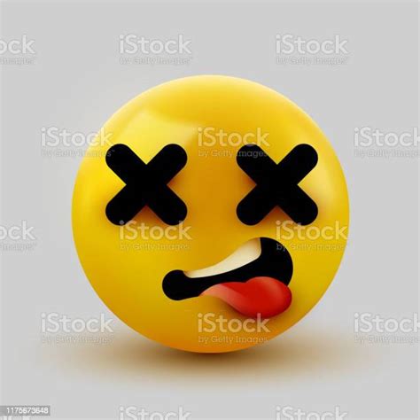 Dead Face Emoji Cross Eyes Emoticon 3d Rendering Stock Illustration