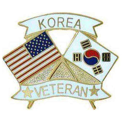 American And Korea Crossed Flags Veteran Hatlapel Pin