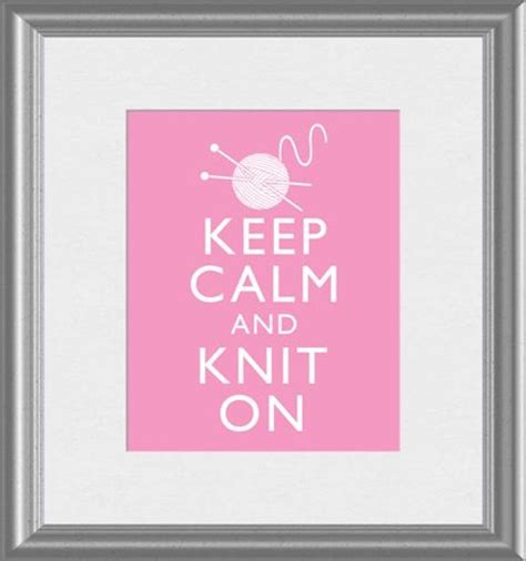 Keep Calm And Knit On Yarn Needles 8x10 By Digitaldesignvault