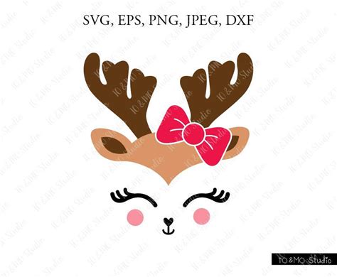 Reindeer SVG Christmas SVG Reindeer Head Svg Reindeer Clip