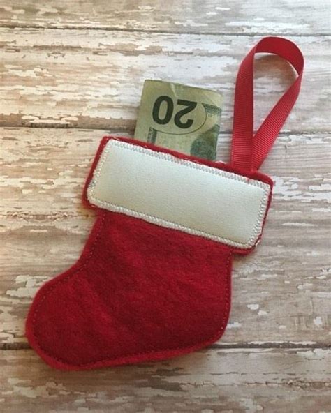 Stocking Gift Card Holder Christmas Ornament In The Hoop