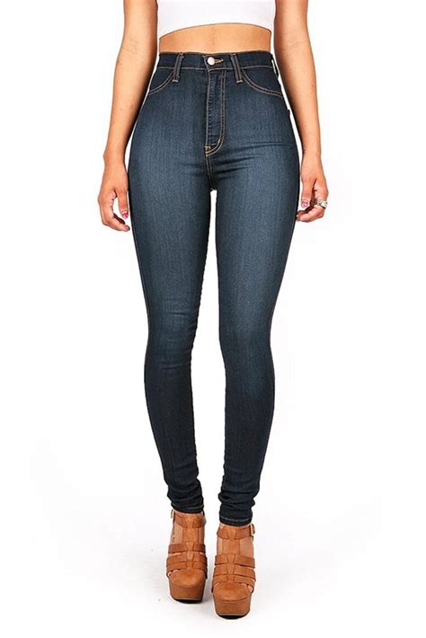 Vibrant Womens Classic High Waist Denim Skinny Jeans Shop2online Best Womans Fashion