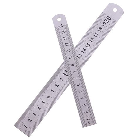 1pcs Stainless Steel Metal Ruler Metric Rule Precision Double Sided