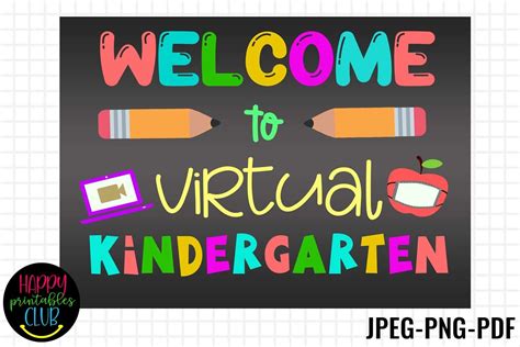 Chalkboard Welcome To Virtual Kindergarten First Day School 867365