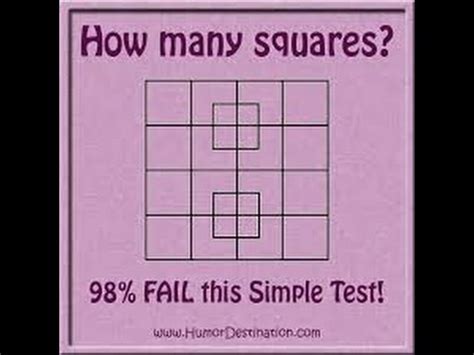 1st row:4, 2nd row:4, 3rd row:4, 4th row:4. How Many Squares do you See? - Solved - YouTube