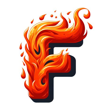 Ai Generated F Alphabet Letters From Fire In Cartoon Style