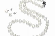 pearl set jewelry snh 8mm earring aa necklace round natural real