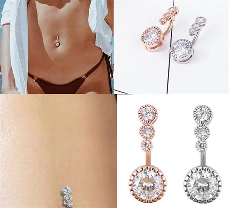 Sexy Dangling Navel Belly Button Rings Belly Piercing Crystal Surgical Steel Woman Body