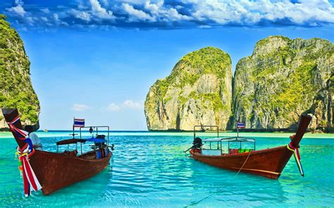 télécharger fonds d écran la thaïlande hdr la mer les bateaux les tropiques beauté de la